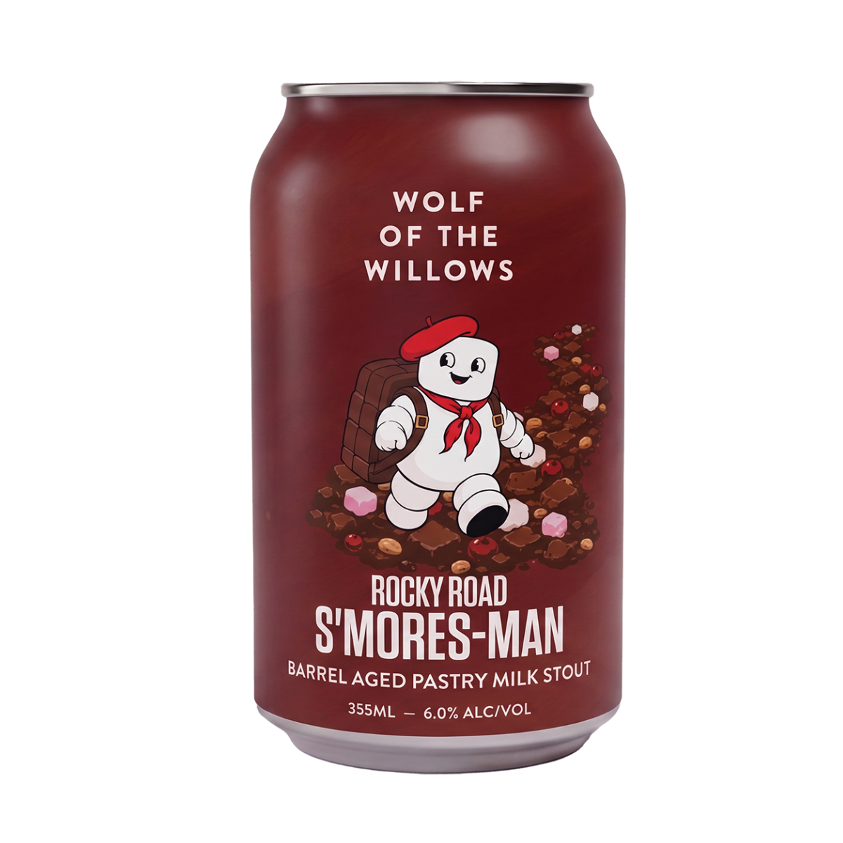 Wolf Of The Willows Rocky Road S'mores-Man Barrel Aged Pastry Milk Sto (4 Pack)