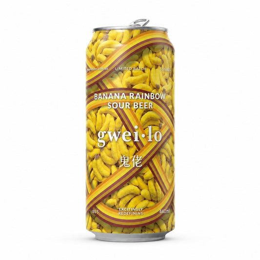 Gweilo Banana Rainbow Sour 440ml (4 Pack)