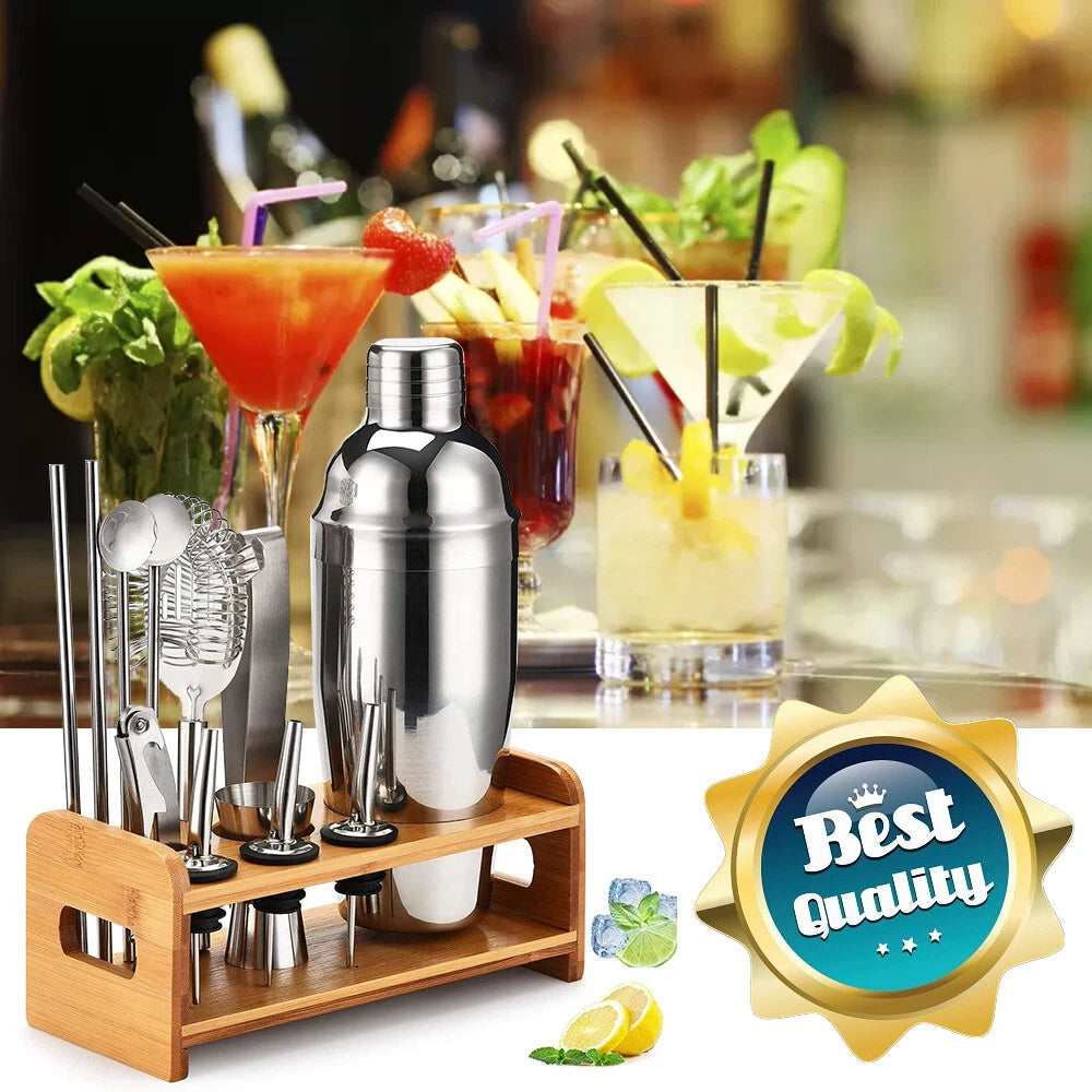 13Pcs Cocktail Shaker Set Mixer Martini Spirits Maker Bar Strainer Bartender Kit